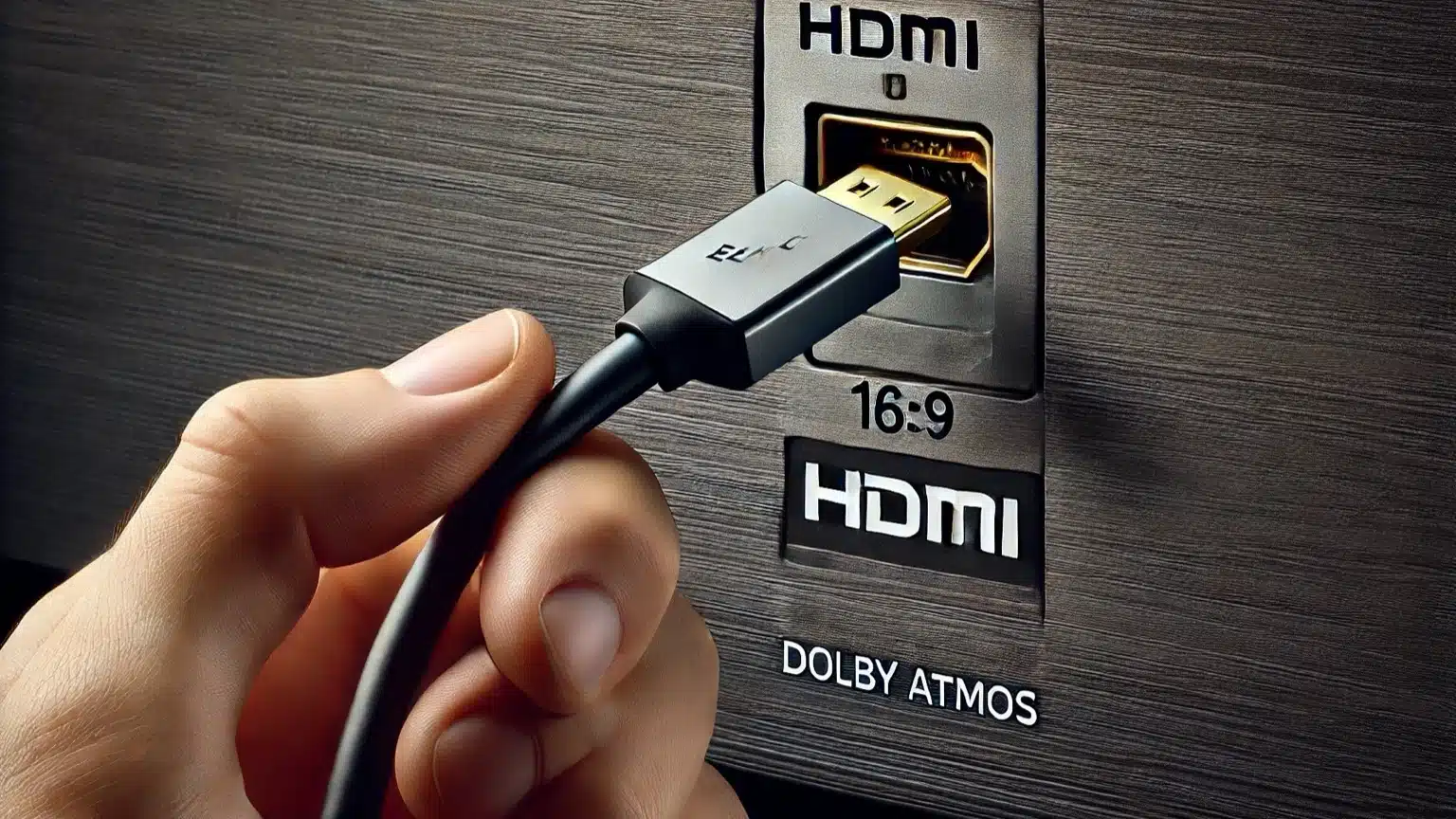 HDMI eARC connection diagram between Apple TV, TV and Dolby Atmos soundbar