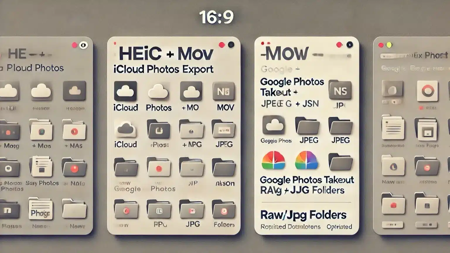Exporting photos from iCloud, Google Photos and NAS before merging libraries