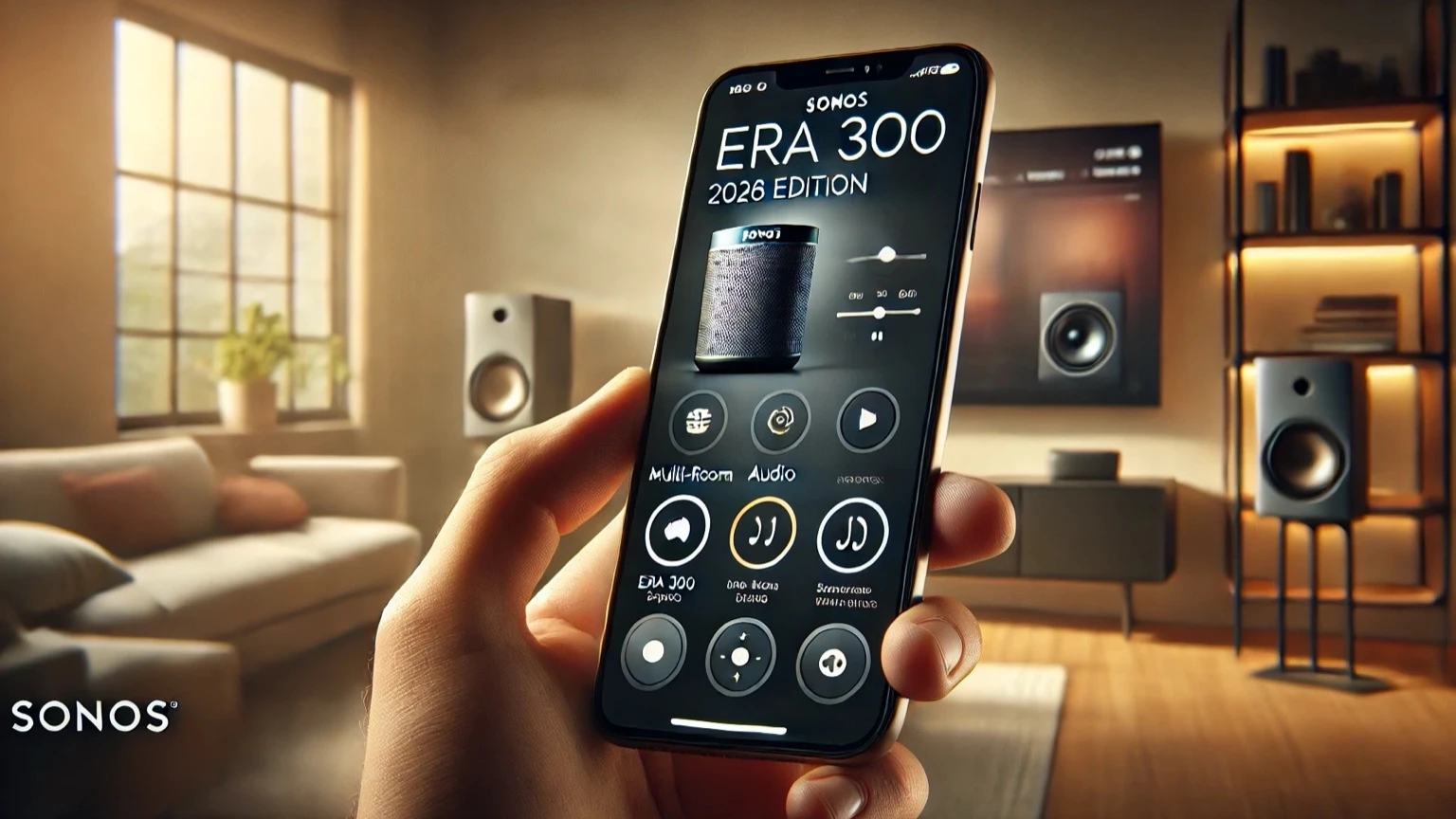 Sonos Era 300 2026 Edition controlled via Sonos app in multi-room setup