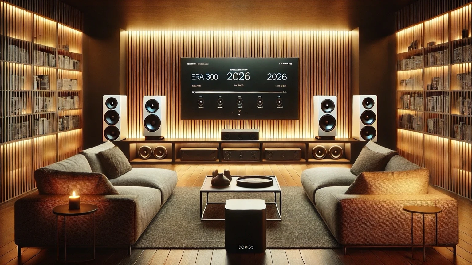 Sonos Era 300 2026 Edition in an immersive home theater listening room