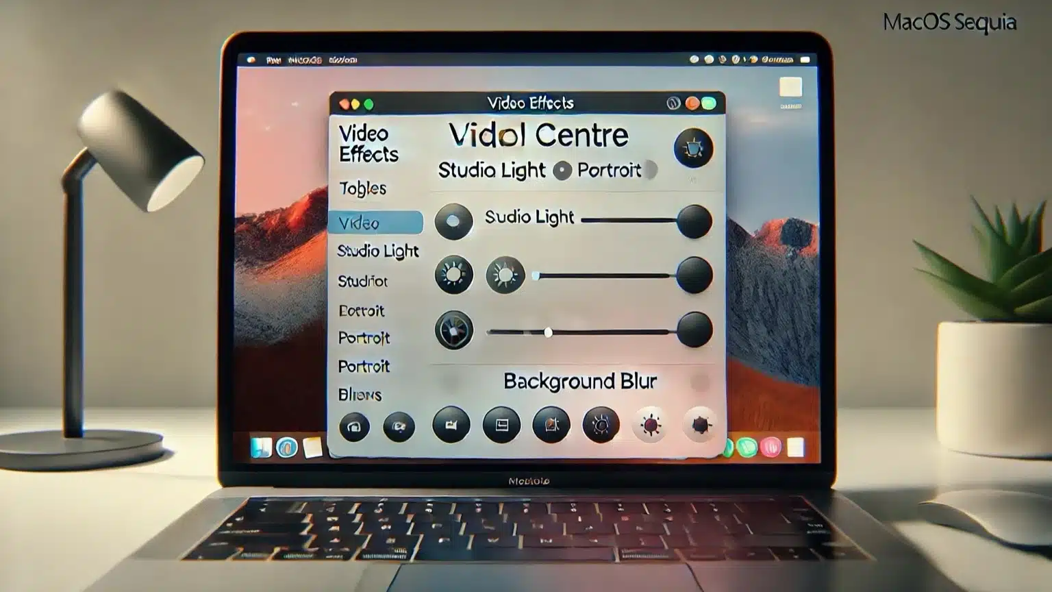 macOS Sequoia Video Effects toggled off to reduce overheating.