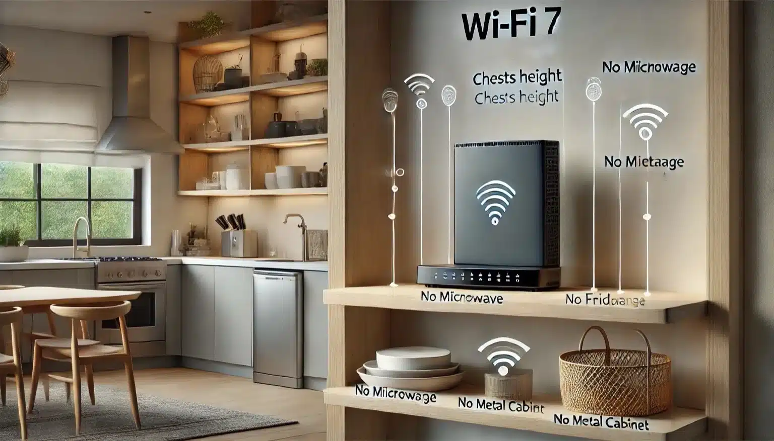 Correct Wi-Fi 7 router placement away from interference sources