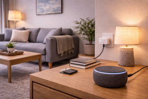 Smart home devices in a living room not responding when a scene fails to trigger.